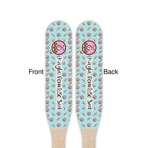 Donuts Wooden Food Pick - Paddle - Double Sided - Front & Back