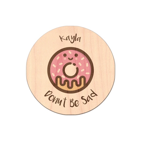 Custom Donuts Genuine Maple or Cherry Wood Sticker (Personalized)