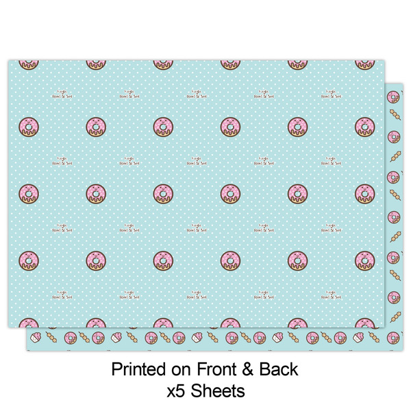 Donuts Wrapping Paper Sheet - Double Sided - Front