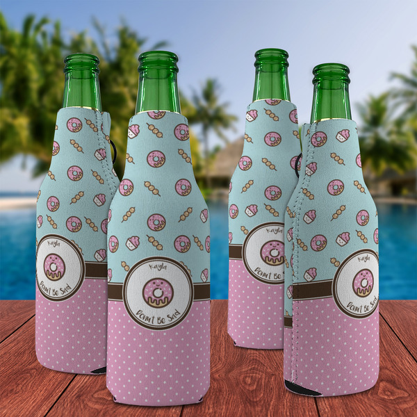 Donuts Zipper Bottle Cooler - Set of 4 - LIFESTYLE