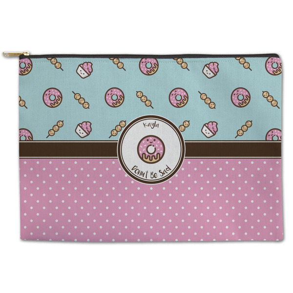 Custom Donuts Zipper Pouch - Large - 12.5"x8.5" (Personalized)