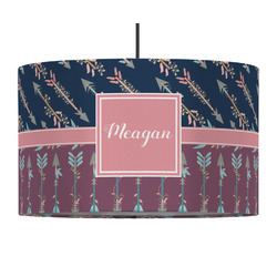 Tribal Arrows 12" Drum Pendant Lamp - Fabric (Personalized)