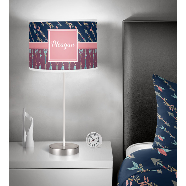 Tribal Arrows 13 inch drum lamp shade - in room