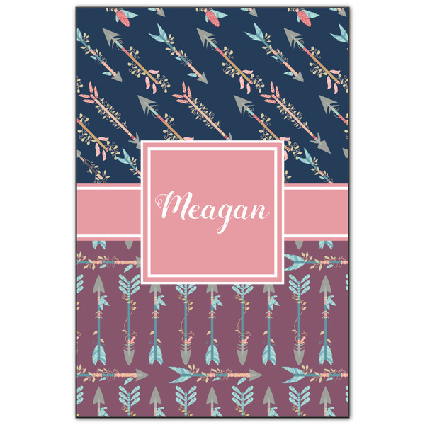Custom Tribal Arrows Wood Print - 20x30 (Personalized)