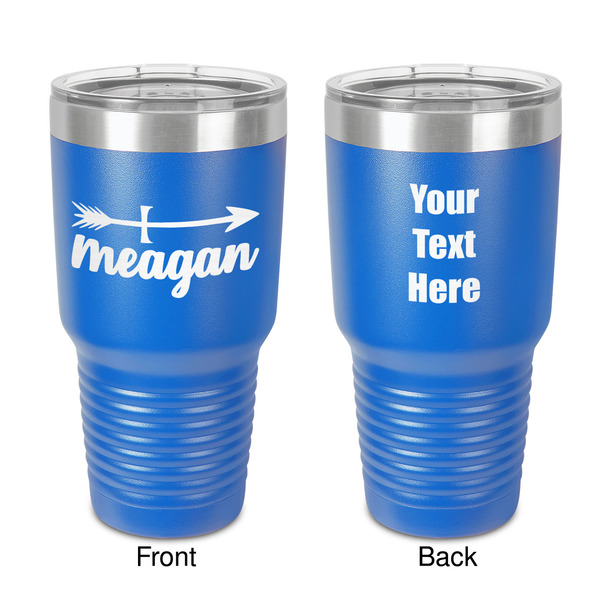 Custom Tribal Arrows 30 oz Stainless Steel Tumbler - Royal Blue - Double-Sided (Personalized)