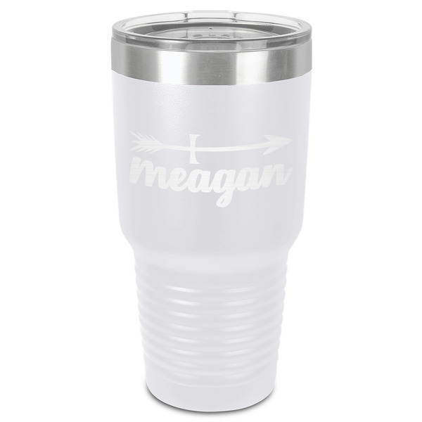 Tribal Arrows 30 oz Stainless Steel Ringneck Tumbler - White - Front