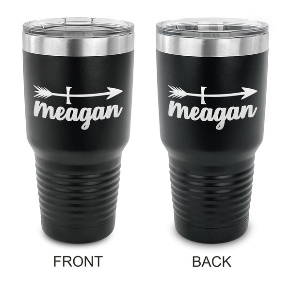 Custom Tribal Arrows 30 oz Stainless Steel Tumbler - Black - Double Sided (Personalized)