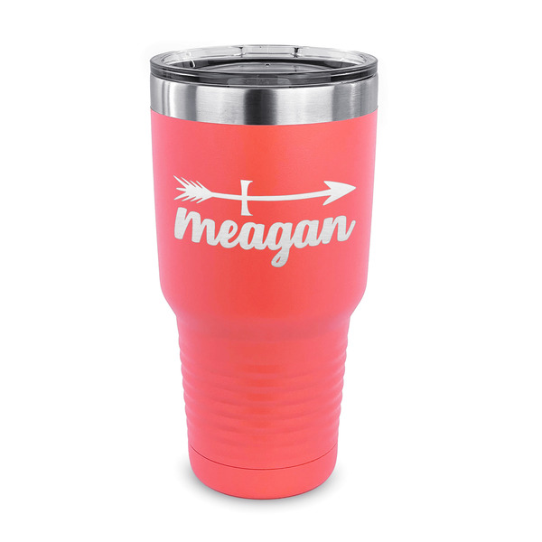 Custom Tribal Arrows 30 oz Stainless Steel Tumbler - Coral - Single Sided (Personalized)