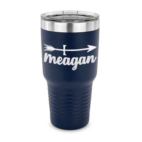 Custom Tribal Arrows 30 oz Stainless Steel Tumbler - Navy - Single Sided (Personalized)
