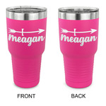 Tribal Arrows 30 oz Stainless Steel Tumbler - Pink - Double Sided (Personalized)