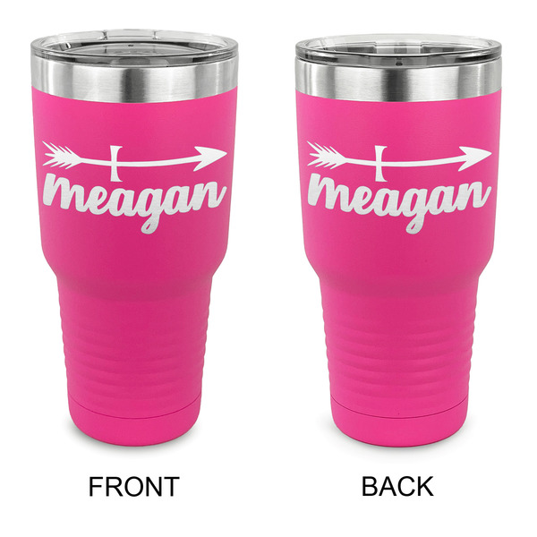 Custom Tribal Arrows 30 oz Stainless Steel Tumbler - Pink - Double Sided (Personalized)