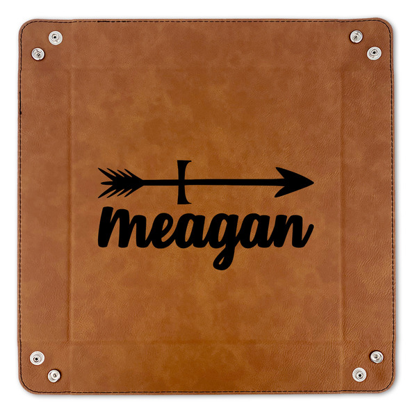 Tribal Arrows 9" x 9" Leatherette Snap Up Tray - APPROVAL (FLAT)