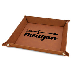 Tribal Arrows 9" x 9" Leather Valet Tray w/ Name or Text