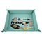 Tribal Arrows 9" x 9" Teal Leatherette Snap Up Tray - STYLED