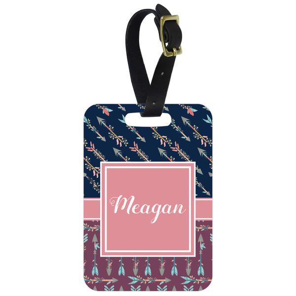 Custom Tribal Arrows Metal Luggage Tag w/ Name or Text