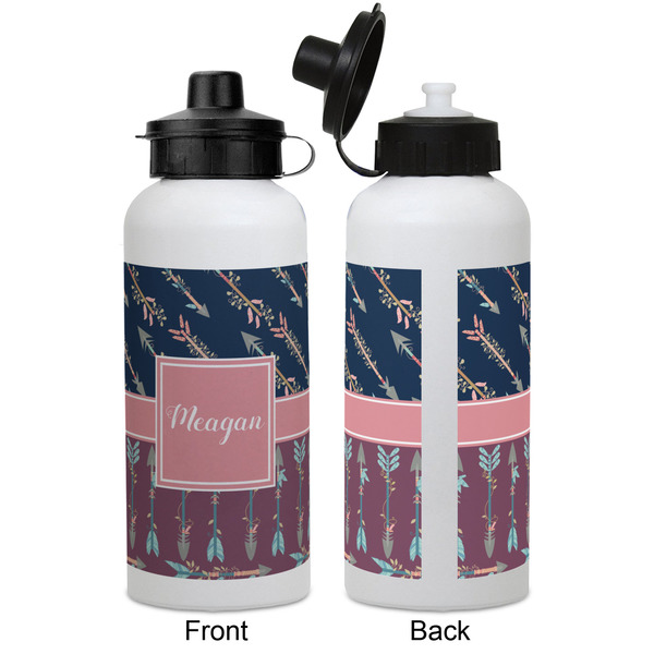 Tribal Arrows Aluminum Water Bottle - White APPROVAL