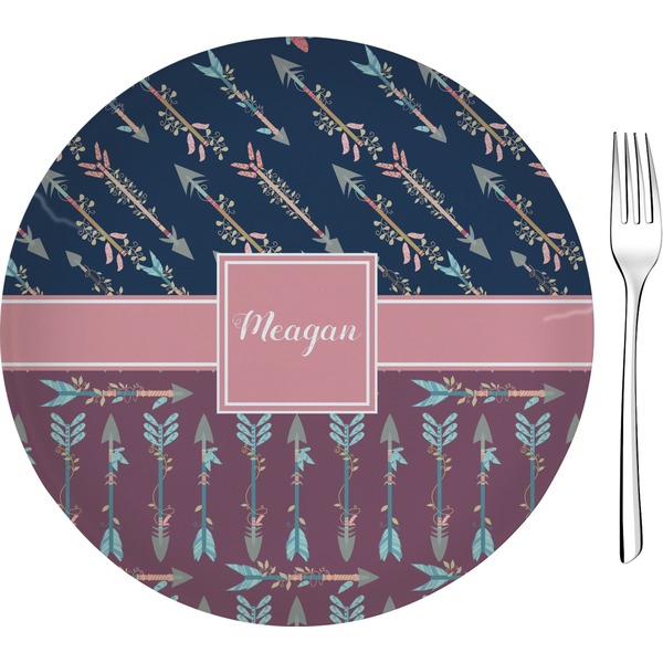 Custom Tribal Arrows 8" Glass Appetizer / Dessert Plates - Single or Set (Personalized)