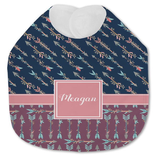 Custom Tribal Arrows Jersey Knit Baby Bib w/ Name or Text