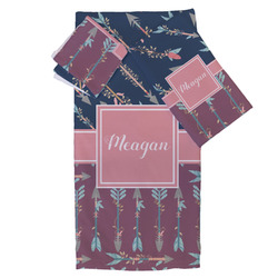 Tribal Arrows Bath Towel Set - 3 Pcs (Personalized)