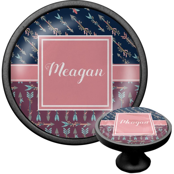 Custom Tribal Arrows Cabinet Knob (Black) (Personalized)