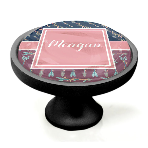 Tribal Arrows Black Custom Cabinet Knob (Side)