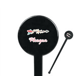 Tribal Arrows 7" Round Plastic Stir Sticks - Black - Single Sided (Personalized)