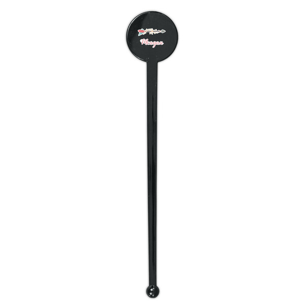 Tribal Arrows Black Plastic 7" Stir Stick - Round - Single Stick