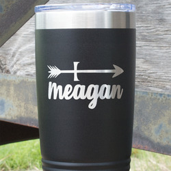 Tribal Arrows 20 oz Stainless Steel Tumbler - Black - Single Sided (Personalized)