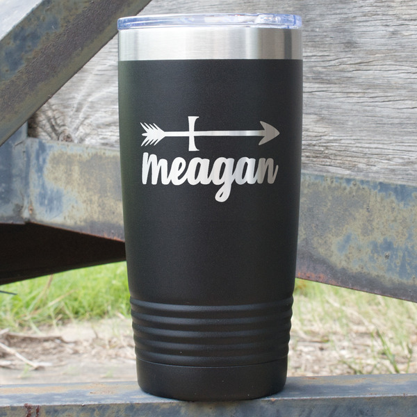 Custom Tribal Arrows 20 oz Stainless Steel Tumbler - Black - Single Sided (Personalized)