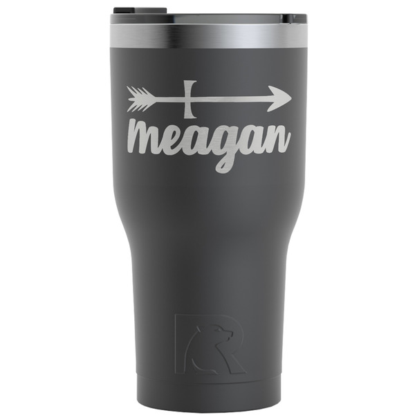 Custom Tribal Arrows RTIC Tumbler - Black - Engraved Front (Personalized)