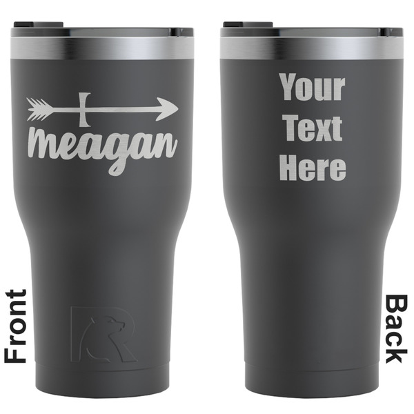 Custom Tribal Arrows RTIC Tumbler - Black - Engraved Front & Back (Personalized)