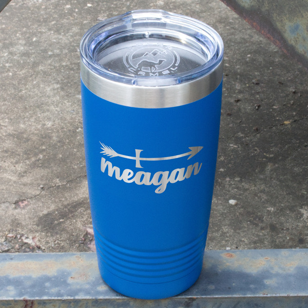 Tribal Arrows Blue Polar Camel Tumbler - 20oz - Angled