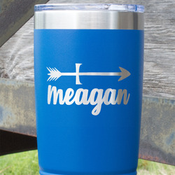 Tribal Arrows 20 oz Stainless Steel Tumbler - Royal Blue - Double Sided (Personalized)