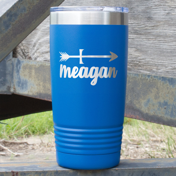 Custom Tribal Arrows 20 oz Stainless Steel Tumbler - Royal Blue - Single Sided (Personalized)