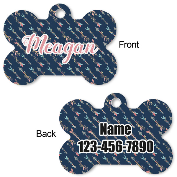 Tribal Arrows Bone Shaped Dog ID Tag - Large - Approval