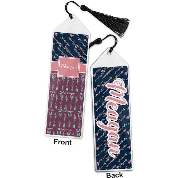 Tribal Arrows Bookmark with tassel - Front and Back