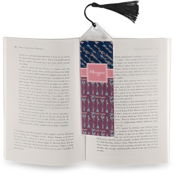 Tribal Arrows Bookmark with tassel - In book