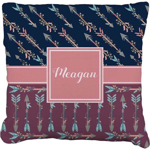 Custom Tribal Arrows Faux-Linen Throw Pillow 20" (Personalized)