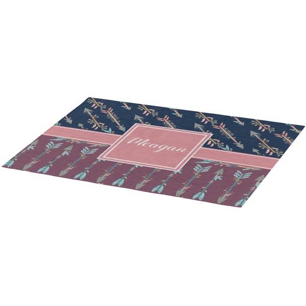 Tribal Arrows Burlap Placemat (Angle View)