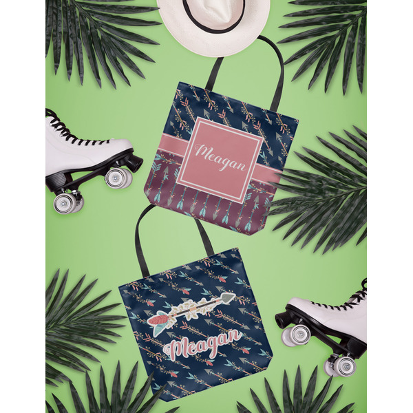 Tribal Arrows Canvas Tote Lifestyle Front and Back