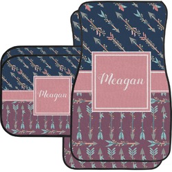 Tribal Arrows Car Floor Mats Set - 2 Front & 2 Back (Personalized)