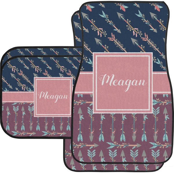 Custom Tribal Arrows Car Floor Mats Set - 2 Front & 2 Back (Personalized)