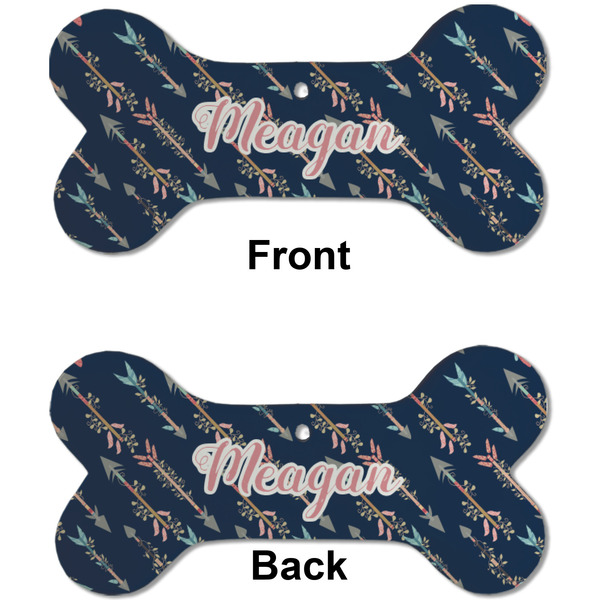 Tribal Arrows Ceramic Flat Ornament - Bone Front & Back (APPROVAL)