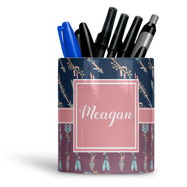 Custom Tribal Arrows Ceramic Pen Holder