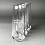 Tribal Arrows Champagne Flute - Stemless Engraved - Set of 4 (Personalized)