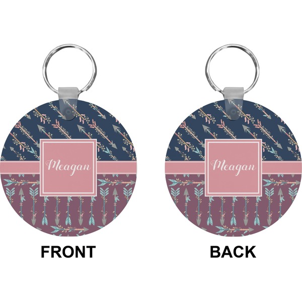 Tribal Arrows Circle Keychain (Front + Back)