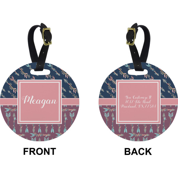 Tribal Arrows Circle Luggage Tag (Front + Back)