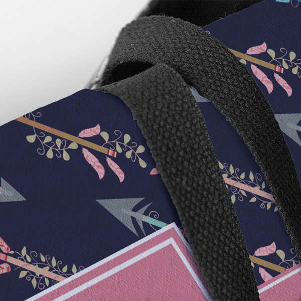Tribal Arrows Closeup of Tote w/Black Handles