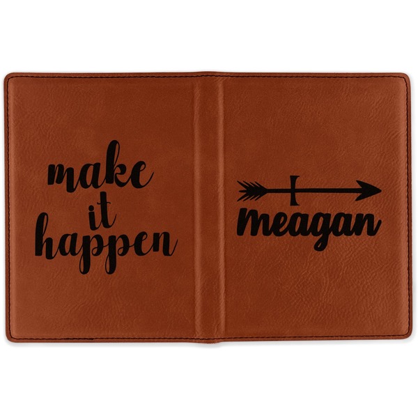 Tribal Arrows Cognac Leather Passport Holder Outside Double Sided - Apvl