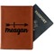 Tribal Arrows Cognac Leather Passport Holder With Passport - Main